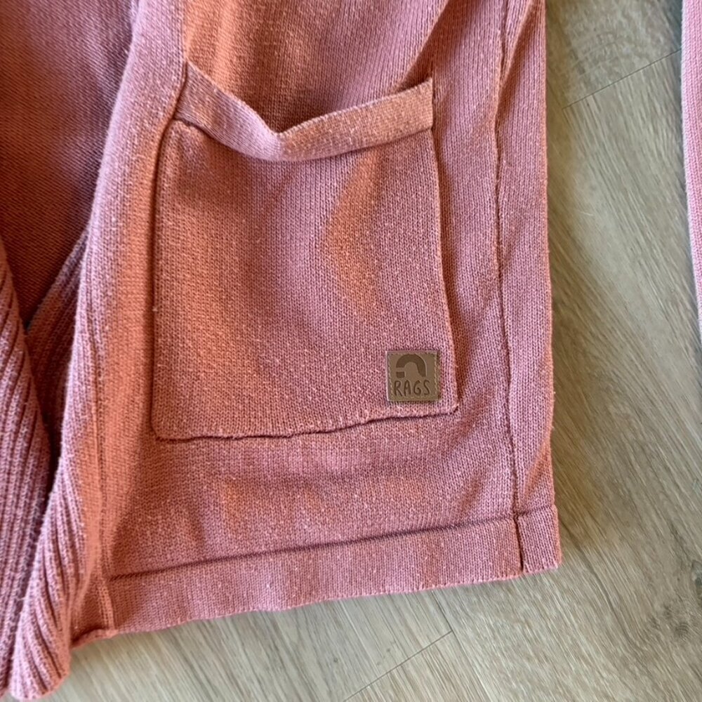 ** Rags Sweater Cardigan Orange Coral Salmon Size Medium Womens - Picture 3 of 8